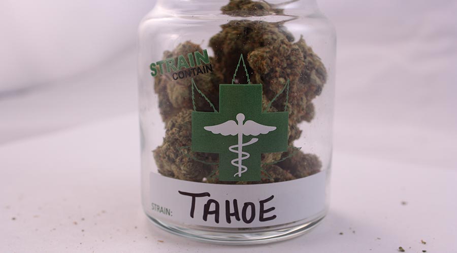 weed in glass jar