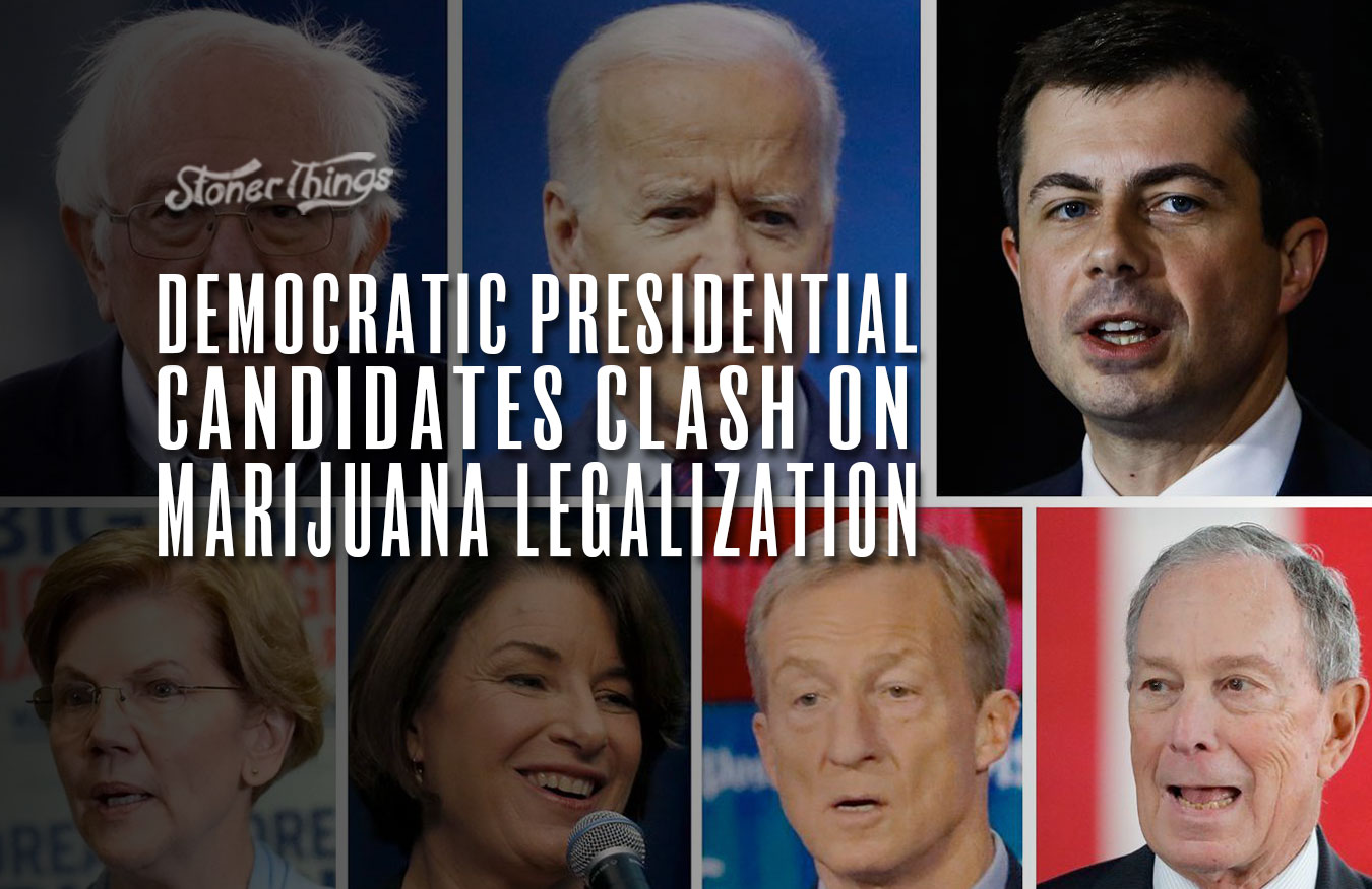democratic presidential candidates clash marijuana legalization