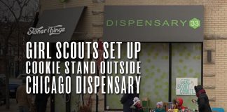 girl scouts sell cookies dispensary