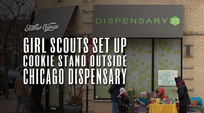 girl scouts sell cookies dispensary