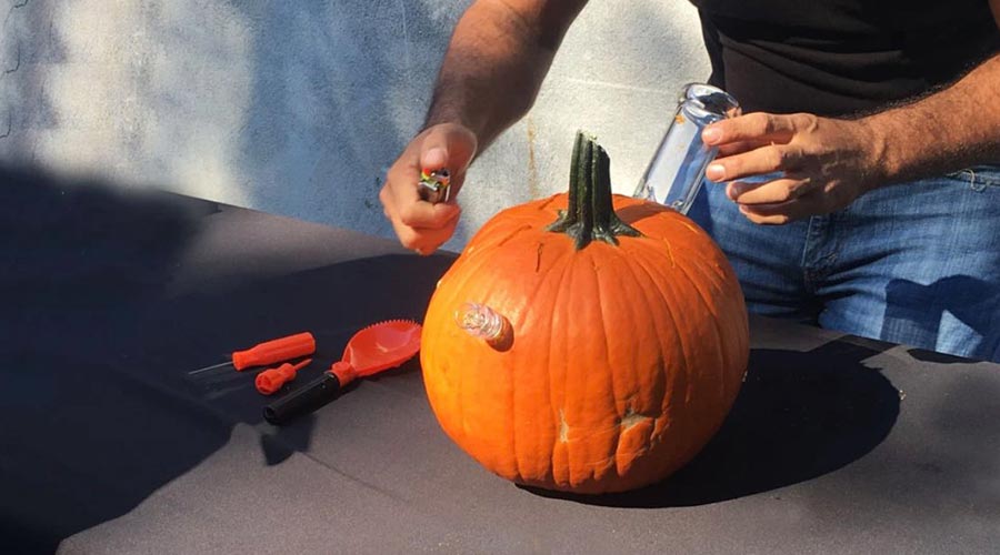 making a pumpkin bong