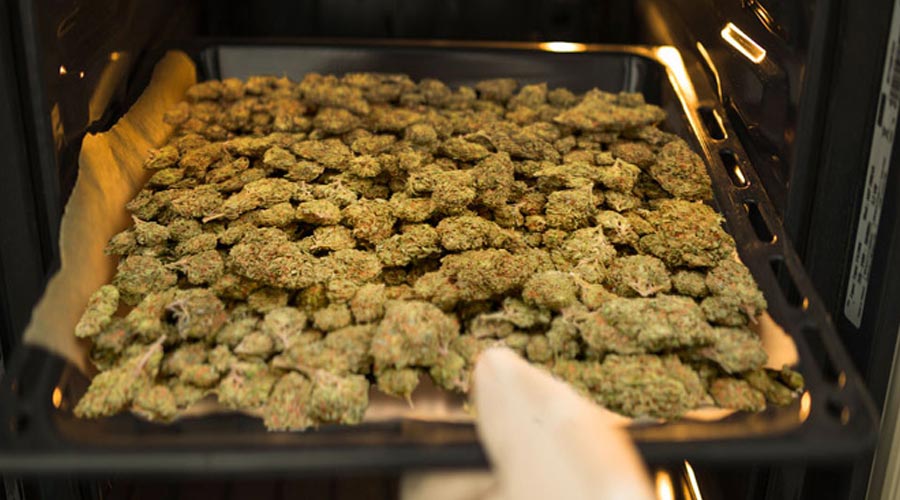 decarbing weed in an oven