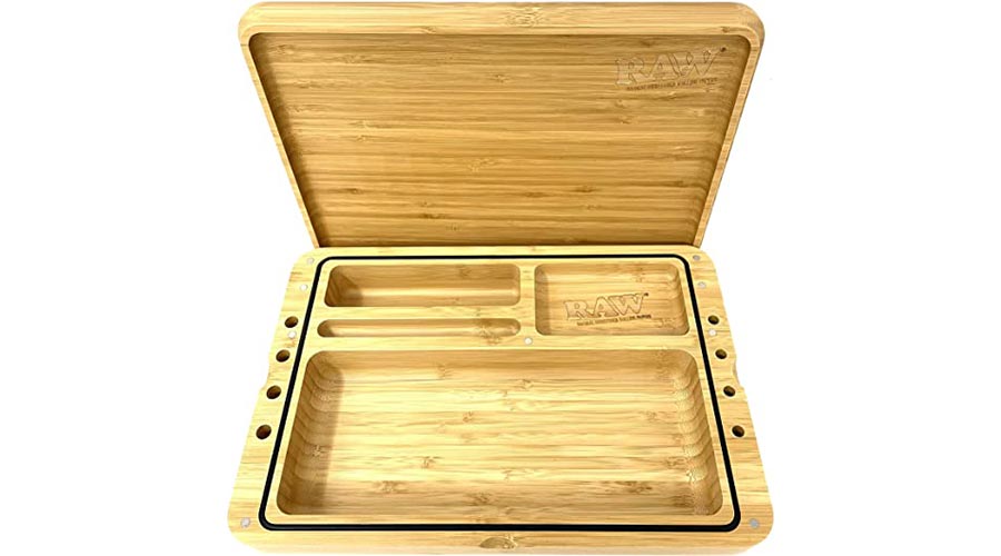 RAW rolling tray with compartments